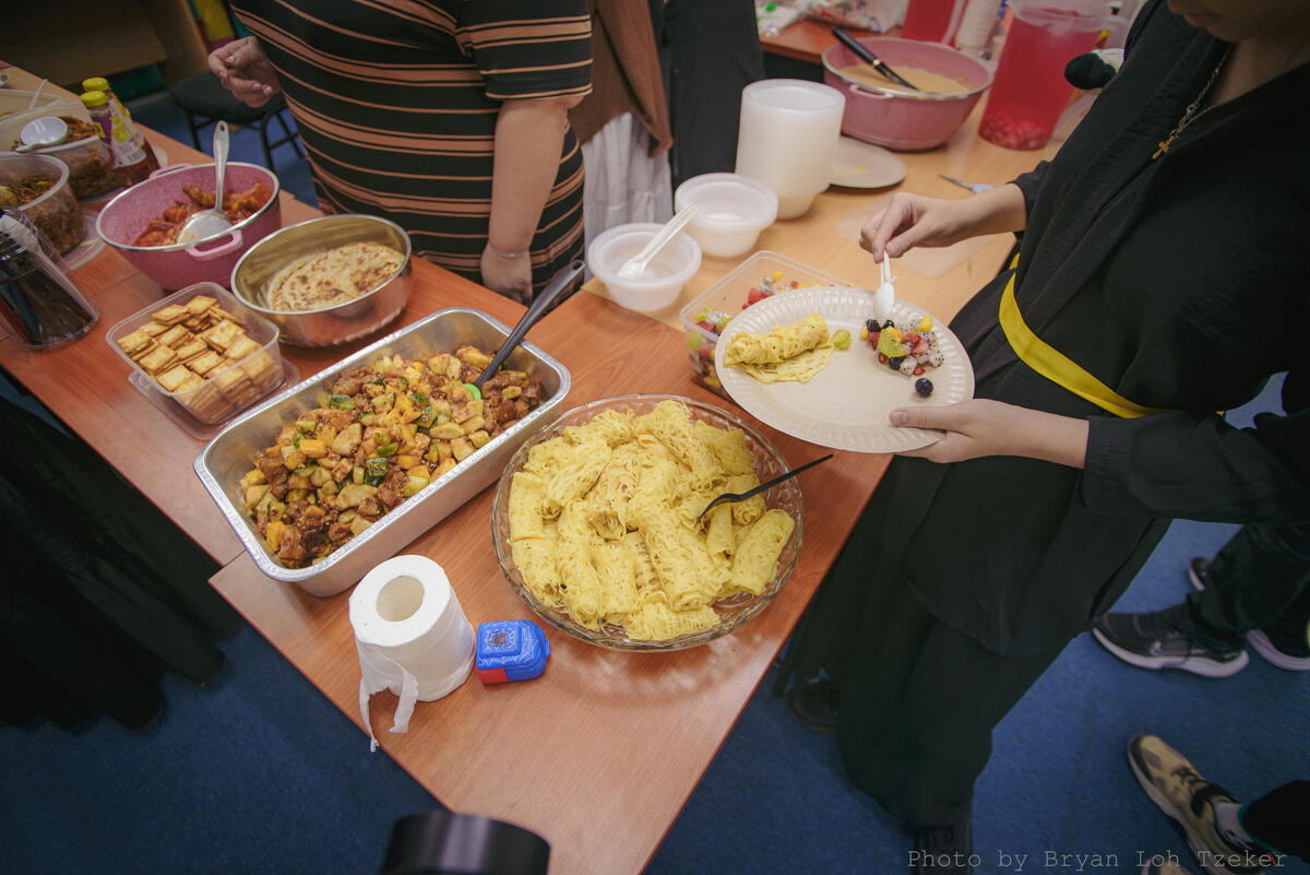 Merdeka celebration food spread on a table
