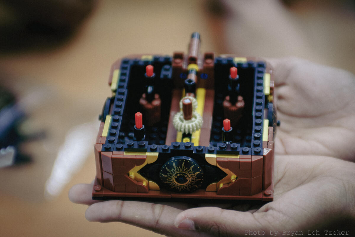 Pupils counting Lego bricks for their model